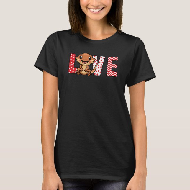 Bearded Dragon Valentines Day Love Valentine Cute  T-Shirt (Vorderseite)