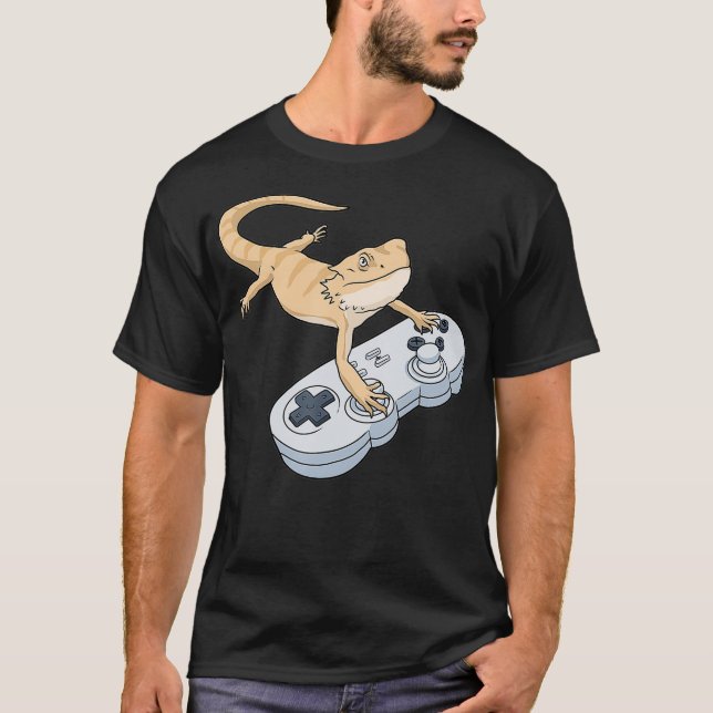 Bearded Dragon Video Game Gamer Pagona Bartded Dr. T-Shirt (Vorderseite)