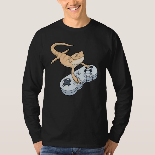 Bearded Dragon Video Game Gamer Pagona Bartded Dr. T-Shirt (Vorderseite)