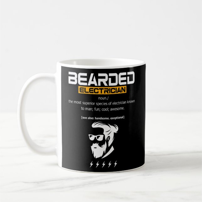 Bearded Electrician Definition Electrical Lineman Kaffeetasse (Links)