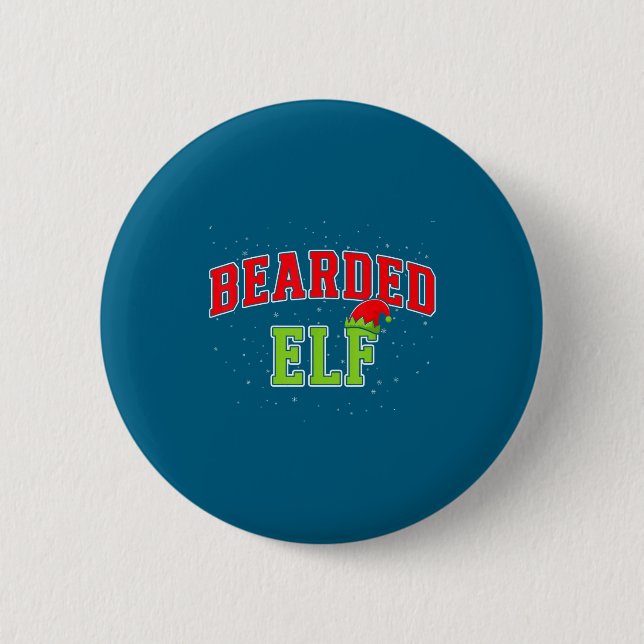 Bearded Elf Christmas Family Matching Group Xmas  Button (Vorderseite)