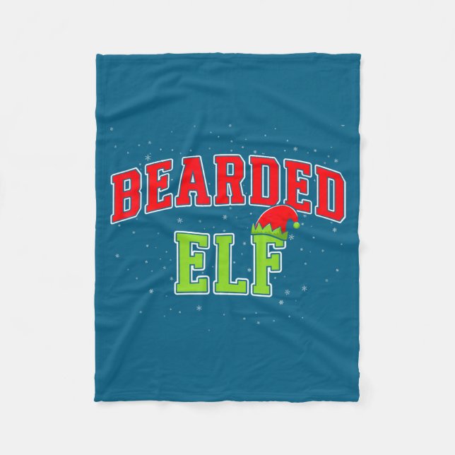 Bearded Elf Christmas Family Matching Group Xmas  Fleecedecke (Vorderseite)