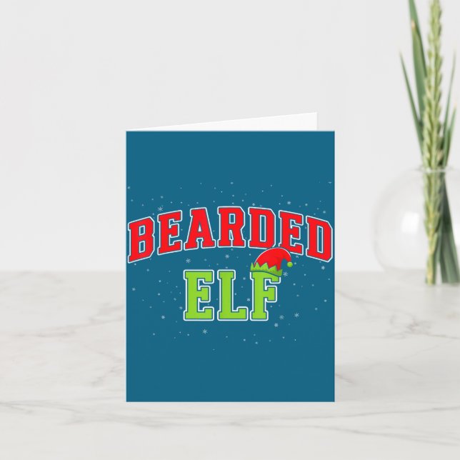 Bearded Elf Christmas Family Matching Group Xmas  Karte (Vorderseite)