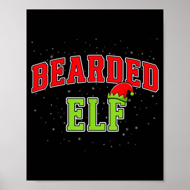 Bearded Elf Christmas Family Matching Group Xmas  Poster (Vorne)