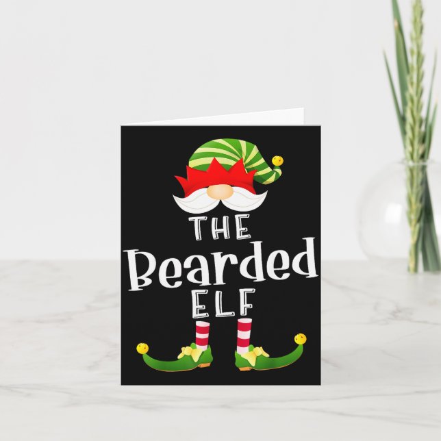 Bearded Elf Group Christmas Funny Pajama Party  Karte (Vorderseite)