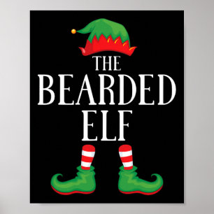 Bearded Elf Matching Group Xmas Funny Family Chris Poster