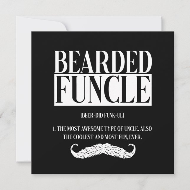 Bearded Funcle Uncle Nephew Niece Godfather Gift Einladung (Vorderseite)