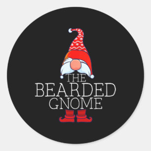 Bearded Gnome Family Matching Group Weihnachts-Out Runder Aufkleber