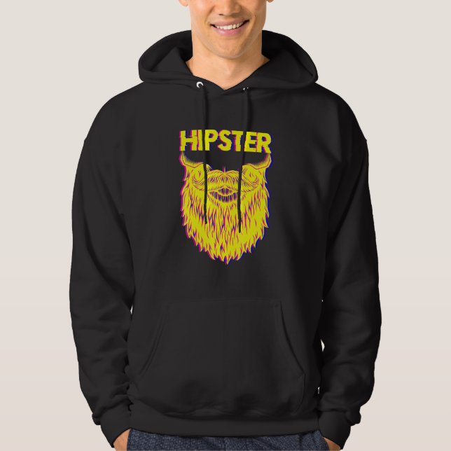 Bearded Hipster Pineappel Freethinker New Age Trav Hoodie (Vorderseite)