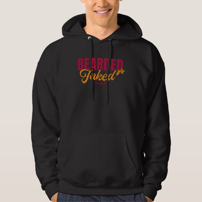 Bearded Inked Tattooist Ink Artist Tattoo Shop Hoodie (Vorderseite)