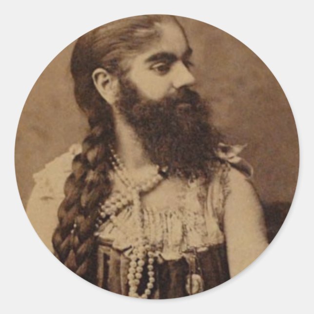 Bearded Lady Runder Aufkleber (Vorderseite)