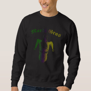 Bearded Skull Jester Costume Mardi Gras Carnival P Sweatshirt