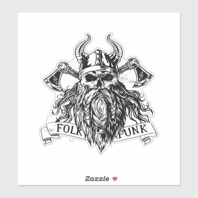 Bearded Viking Warrior Aufkleber (Blatt)