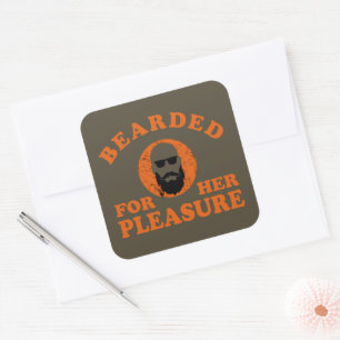 Bearded zites lustiges Bart Redewendungen Geschenk Quadratischer Aufkleber
