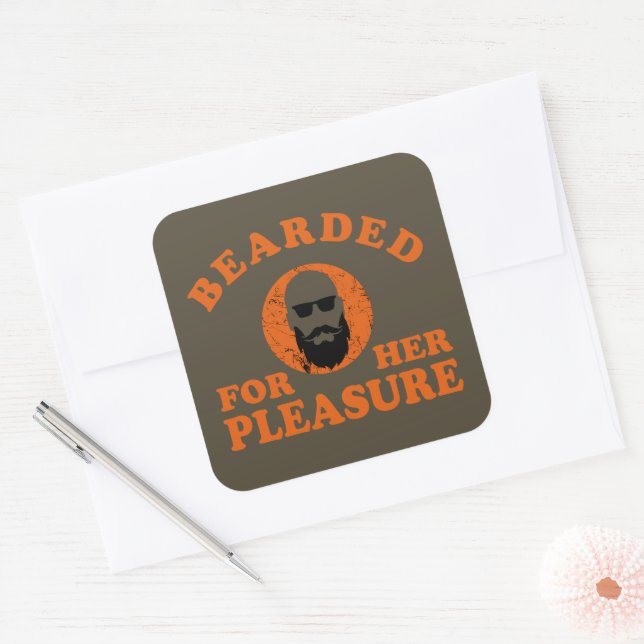 Bearded zites lustiges Bart Redewendungen Geschenk Quadratischer Aufkleber (Umschlag)