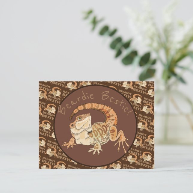 Beardie Bestie! Postkarte (Stehend Vorderseite)