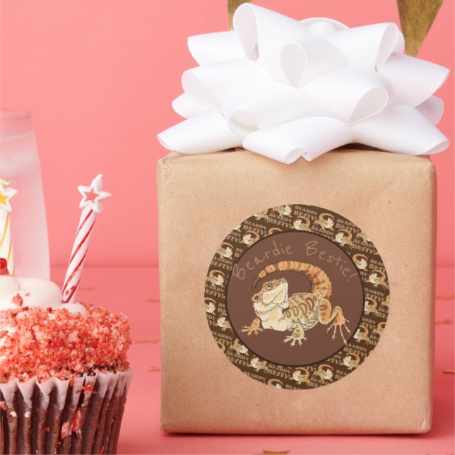 Beardie Bestie! Runder Aufkleber (Party)