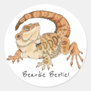 Beardie Bestie! Runder Aufkleber