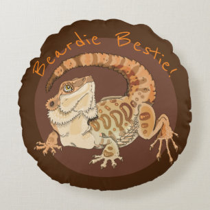 Beardie Bestie! Rundes Kissen