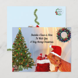 Beardie-Claus - Bartded Dragon Christmas Postkarte