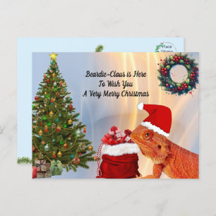 Beardie-Claus - Bartded Dragon Christmas Postkarte