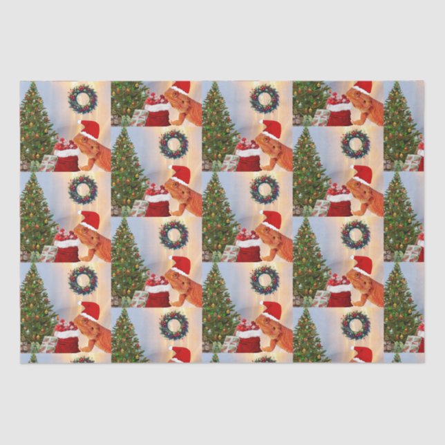 Beardie-Claus - Bartded Dragon Santa Seidenpapier (Vorderseite)