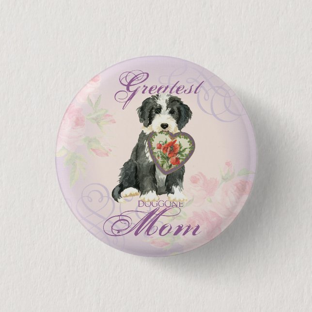Beardie Heart Mama Button (Vorderseite)
