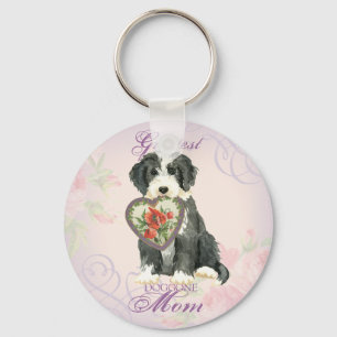 Beardie Heart Mama Schlüsselanhänger