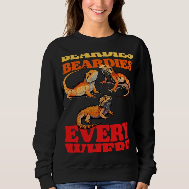 Beardies Beardies Everywhere  Bearded Dragon Pet L Sweatshirt (Vorderseite)
