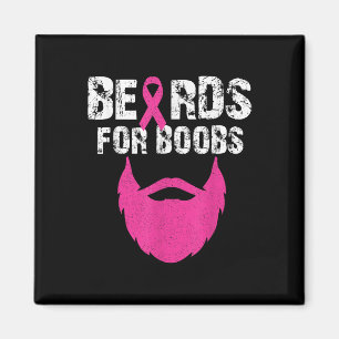 Beards für S Brustkrebs-T-Shirt Magnet