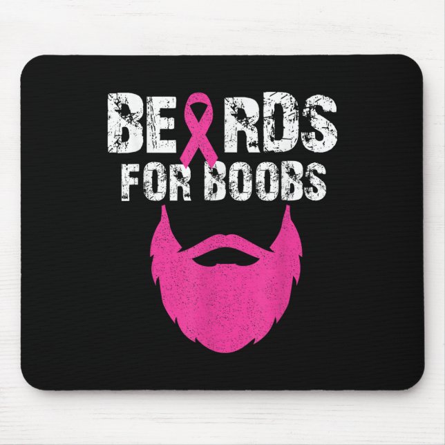 Beards für S Brustkrebs-T-Shirt Mousepad (Vorne)