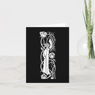 Beardsley Angel & Poppies Note Card Karte