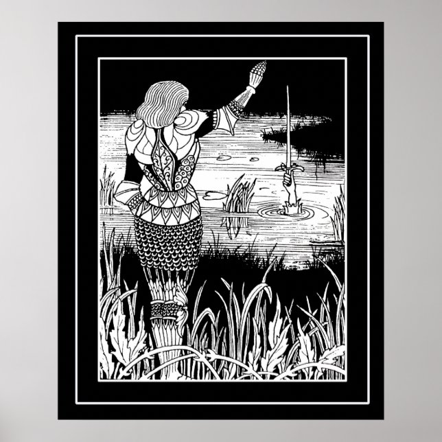 Beardsley Excalibur & Knight Art Poster (Vorne)
