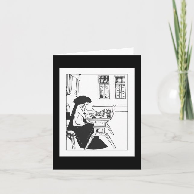 Beardsley Isolde Kunst Nouveau Anmerkungs-Karte Karte (Vorderseite)