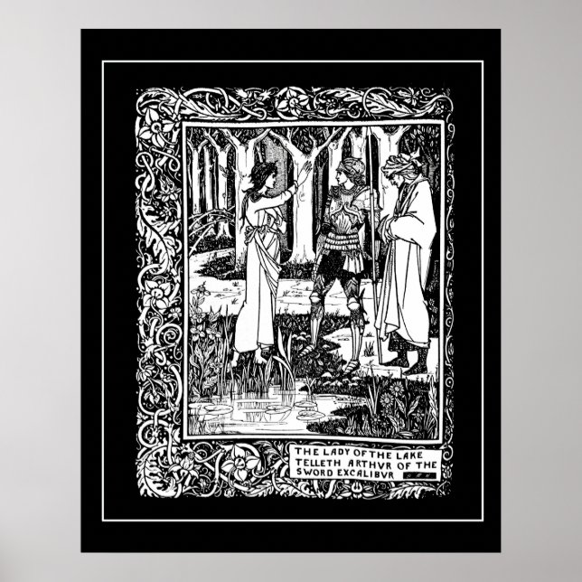 Beardsley King Arthur Excalibur Poster (Vorne)