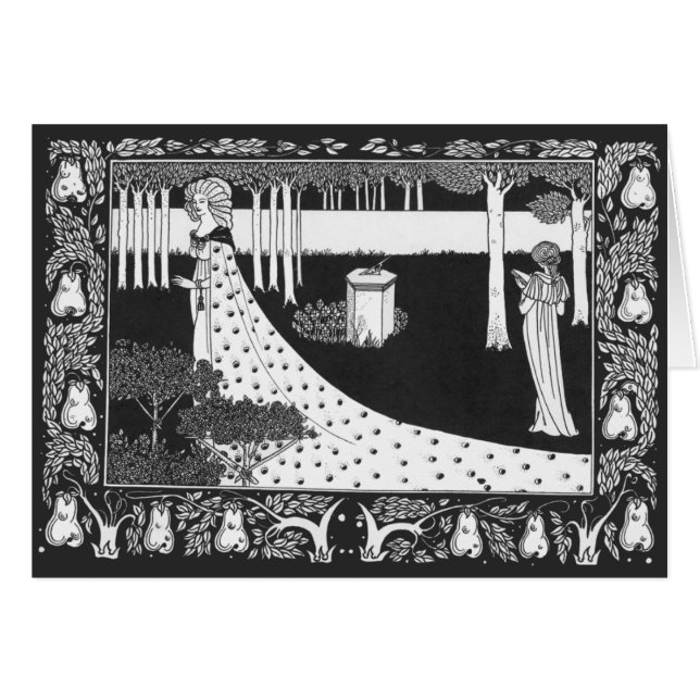 Beardsley Kunst Nouveau Schwarzweiss-Frau (Vorderseite (Horizontal))