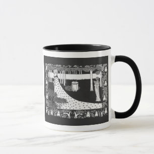 Beardsley Kunst Nouveau Schwarzweiss-Frau Tasse