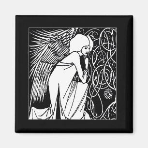 Beardsley Nouveau Engel Magnet