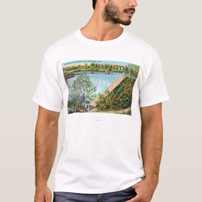 Beardsley Park-Wasser-Fall-Szene T-Shirt (Vorderseite)