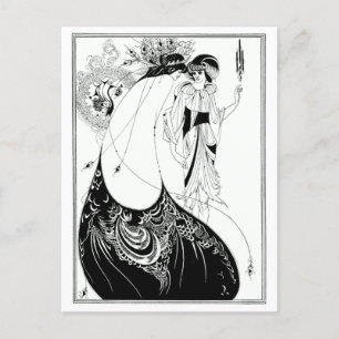 Beardsley Peacock Skirt Vintag Postkarte