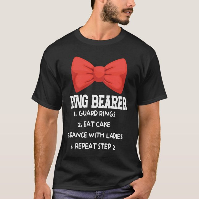 Bearer Ring Guard Rings Eat Cake Wedding Marriage T-Shirt (Vorderseite)