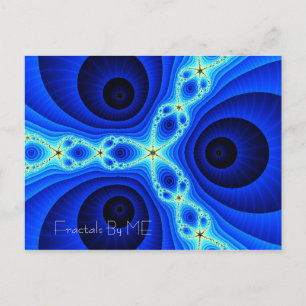 BearHeadsStarFishEyes1, Fraktale von ME Postkarte