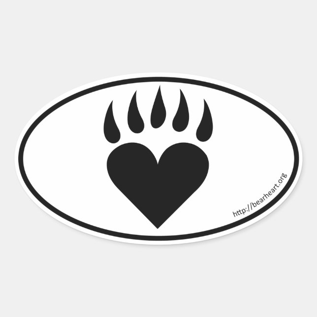 BearHeart Oval Aufkleber (Vorderseite)
