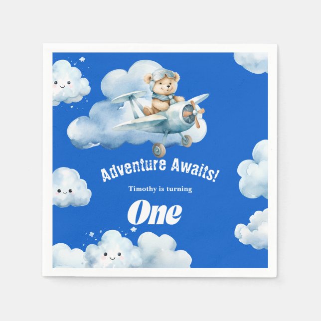 Bearing Wings: Teddys erste Geburtstagsexpedition Serviette (Vorderseite)