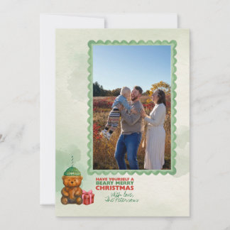 Bearista Coffee Bear "Beary Merry Christmas" Card Karte
