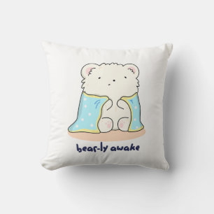 Bearly Awake Funny Sleepy Bären Puff Kissen