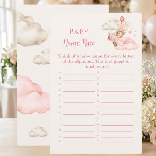 Bearly Baby Shower Name-Rennen-Spiel  