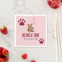 Bearly One | Brauner Teddybär Erster Geburtstag