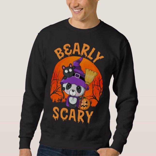 Bearly Scary Cute Halloween Costume Panda Witch Bl Sweatshirt (Vorderseite)