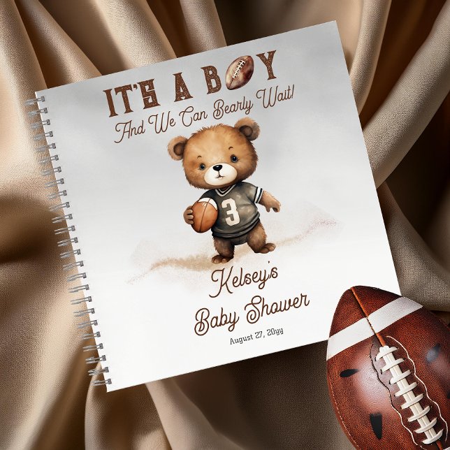 Bearly Wait American Football Baby Shooter Notizbuch (Teddy Bear Boy "We Can Bearly Wait!" American Football Baby Shower Guest Book Notebook)